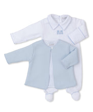 Blue Baby Bear Cub Footie w/ Jacquard Jacket Set