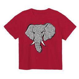Sequin Crimson Elephant Short Sleeve T’