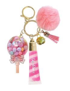 Trendy Lip Gloss with Keychain, Sweets