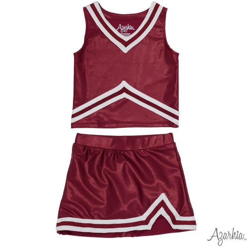Shimmer Cheer Suit in Maroon Game Day