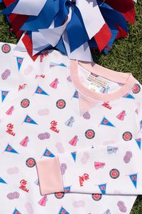 Ole Miss Cassidy Comfy Crewneck Gawsh Almighty with Palm Beach Pink