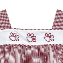 Bulldog Paw Prints Maroon Dress