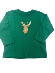 L/S T-Shirt, Deer on Green
