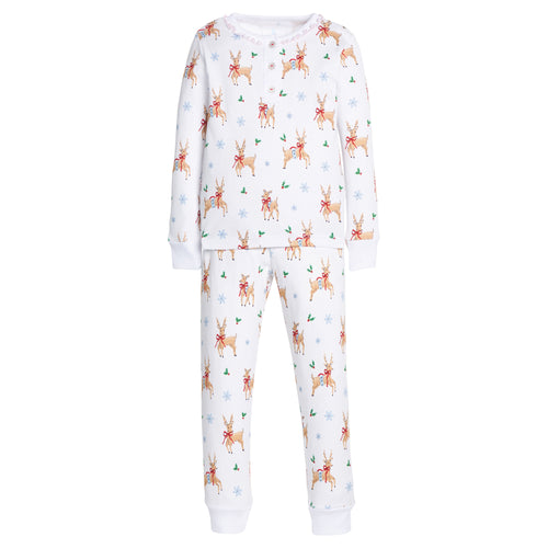 Ruffled Printed Jammies Reindeer Games