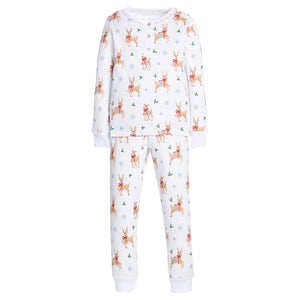 Ruffled Printed Jammies Reindeer Games