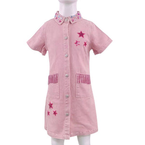 Pink Denim Dress | Rodeo Western Gem Dress 