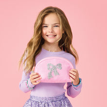 Glitter Bow Oval Cosmetic Case