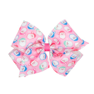 King Pink Christmas Santa Bow