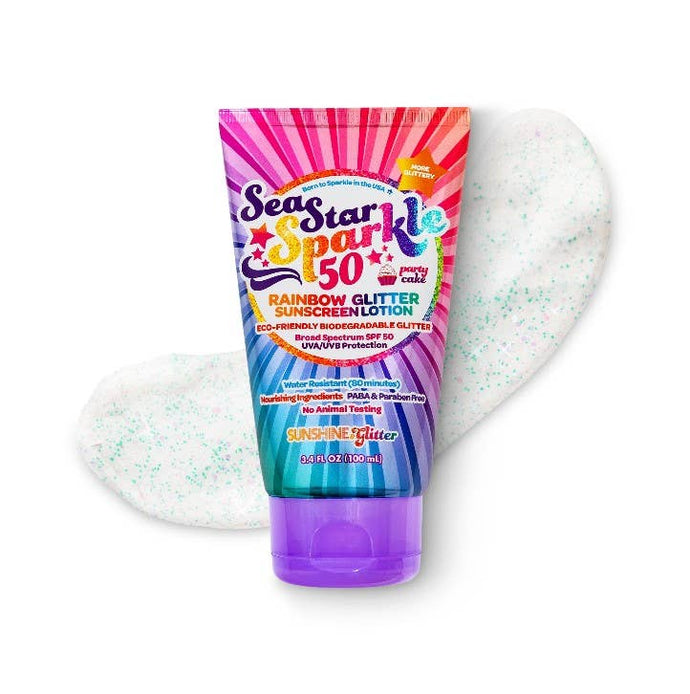 Sea Star Sparkle Party Cake SPF 50 Glitter Sunscreen
