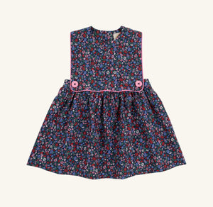 Brady Button In Fairfax Farm Floral with Hamptons Hot Pink