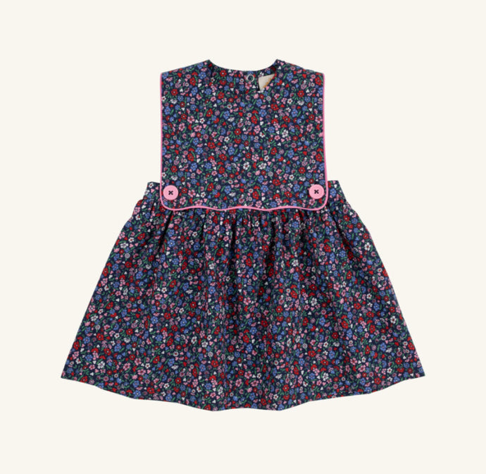 Brady Button In Fairfax Farm Floral with Hamptons Hot Pink