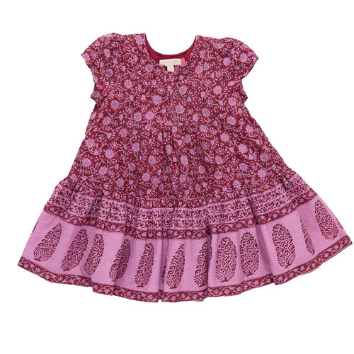 Adele Dress, Burgundy Floral