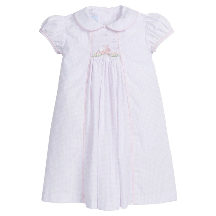 Chest smocked Dress, Pink Bunny