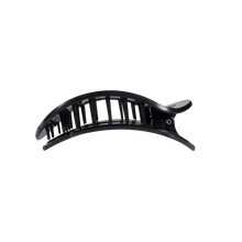 Black Polka Dot Party Medium Flat Round Hair Clip
