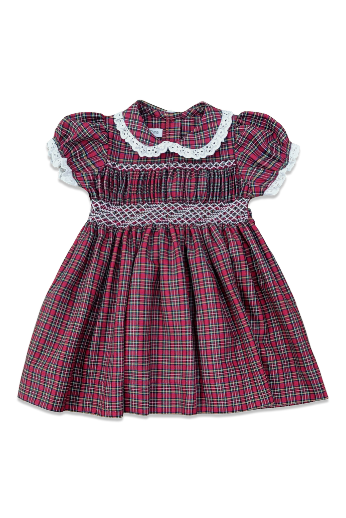Smocked Polly Dress in Holiday Plaid