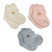 Booties with Buttons Light Blue