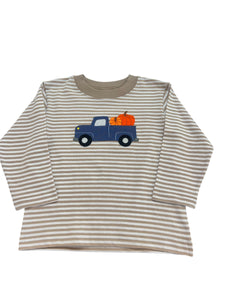 Boys Long Sleeve Shirt Truck with Pumpkins