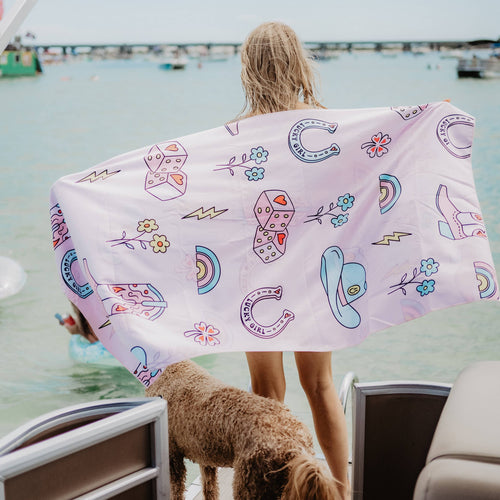 Lucky Cowgirl Quick Dry Towel