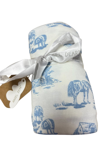 Blue Farm Toile swaddle