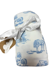 Blue Farm Toile swaddle
