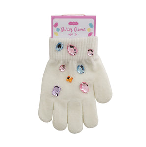 White Glitzy Gloves