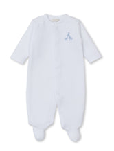 White/Blue Premier Giraffe Jacquard Footie