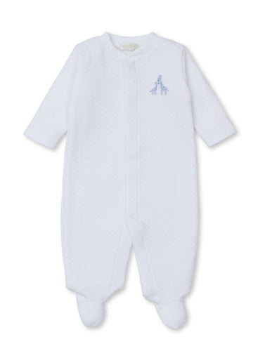 White/Blue Premier Giraffe Jacquard Footie