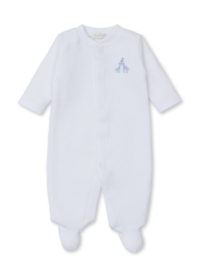 White/Blue Premier Giraffe Jacquard Footie