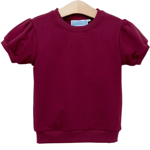 Landry Puff Sleeve Top- Cranberry