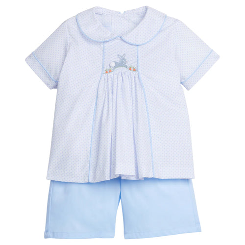 Chest Smocked Short Set, Bunny