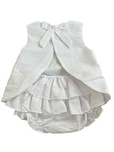 White Seersucker Popover / Bloomer Set