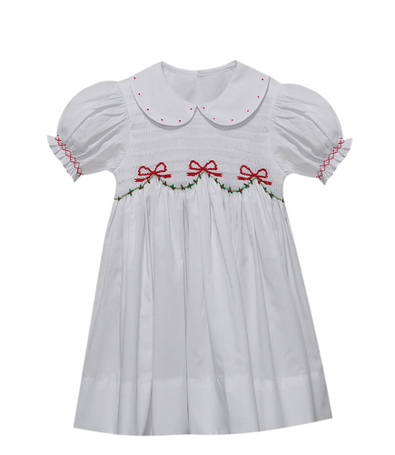 White Cate Dress, Christmas Ribbons
