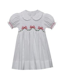 White Cate Dress, Christmas Ribbons