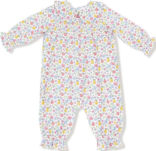 Fall Fruit Floral Smocked Romper