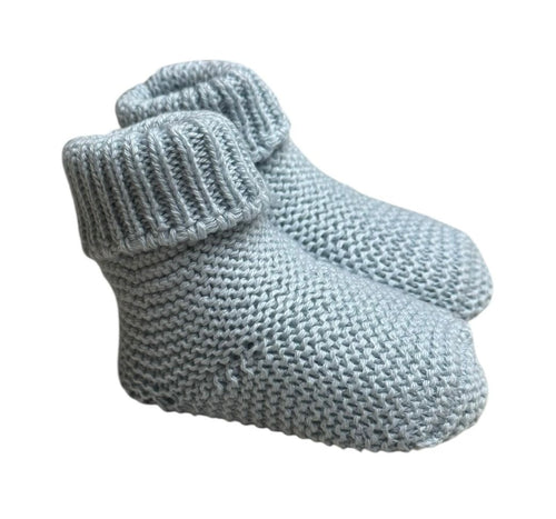 Light Blue Folded Edge Booties
