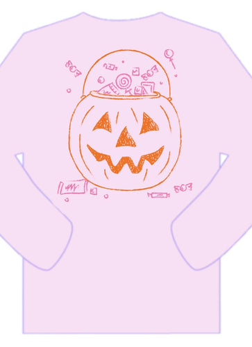 LS Pink Pumpkin Candy Bucket T-Shirt
