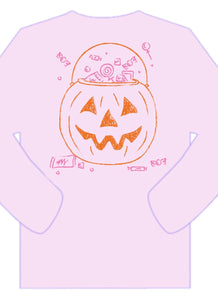 LS Pink Pumpkin Candy Bucket T-Shirt