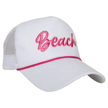 Beach Cursive Trucker Cap with Rope