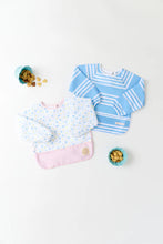 Biscuit Bib Saddle Ridge Stripe (Sarasota Sky) with Worth Avenue White