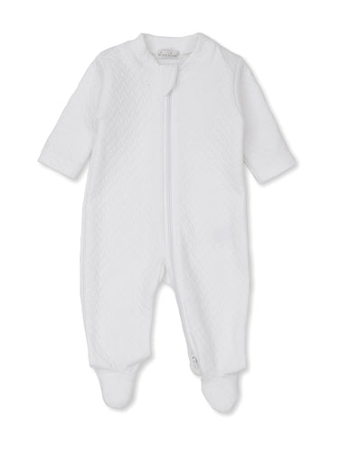 Classic Jacquard White Zipper Footie