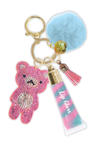 Trendy Lip Gloss with Keychain, Gummy Bear