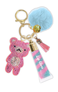 Trendy Lip Gloss with Keychain, Gummy Bear