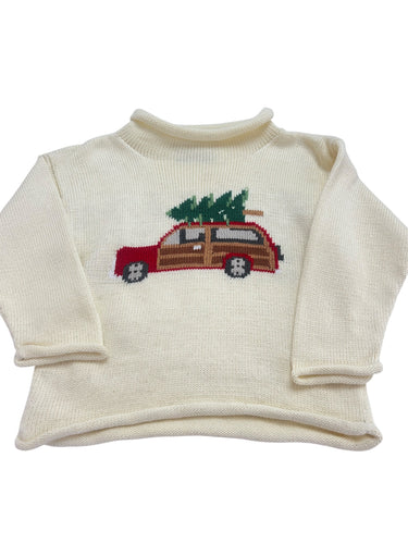 Roll Neck Sweater, Woody on Ivory