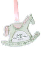 2025 Baby’s First Christmas Rocking Horse Ornament - Pink