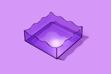 Wavy Acrylic Tray - Square - Purple