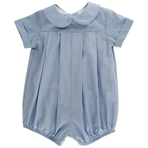 Blue Microcheck Boy Dressy Bubble