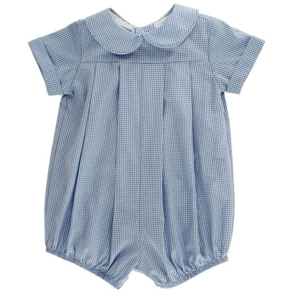 Blue Microcheck Boy Dressy Bubble