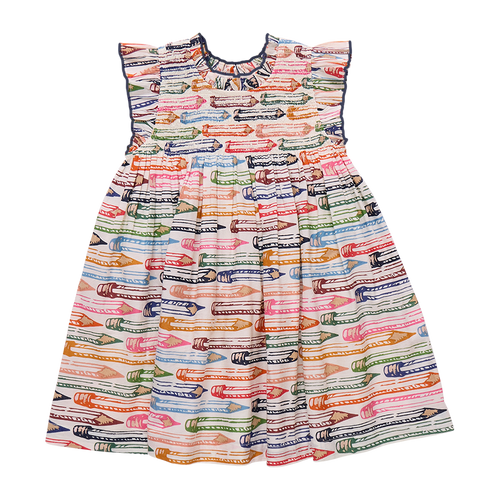Girls Stevie Dress Colored Pencils
