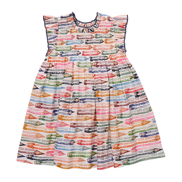 Girls Stevie Dress Colored Pencils