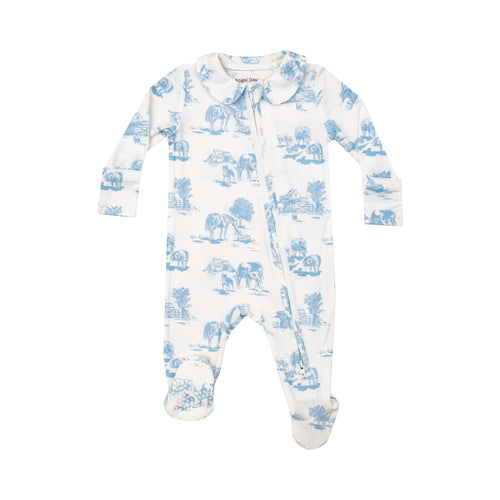 Blue Farm Toile 2-Way Footie